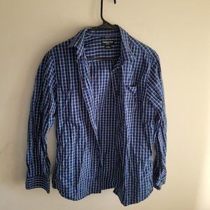 Claiborne size Medium Men's 2-Ply Blue Casual Button Up